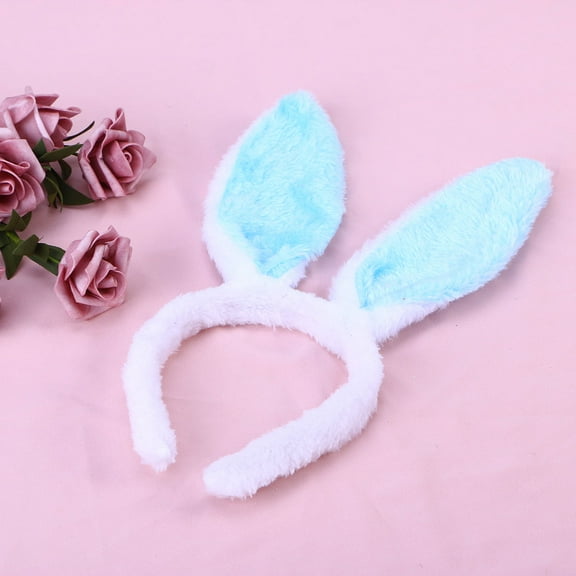 UPOUART Comfortable Blue Plush Ears Hairbands Fleece Fabric Headband Stylish Hair Accessory