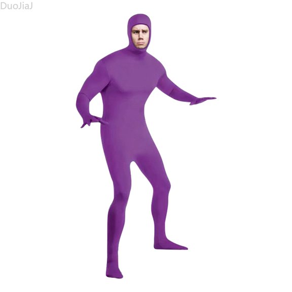 DuoJiaJ Adults Stealth Bodysuit, Jumpsuit Stage Performance Suit Purple Sizes S-3XL