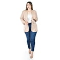 thumbnail image 1 of Blazer manga 3/4 Roman Fashion /Tallas Extras, 12255 (Beige) multicolor 42, 1 of 5