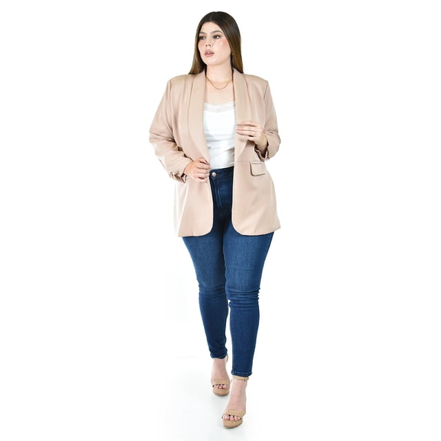 Blazer manga 3/4 Roman Fashion /Tallas Extras, 12255 (Beige) multicolor 42