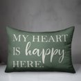 thumbnail image 3 of Creative Products Heart is Happy Here on Green 14x20 Indoor / Outdoor Pillow, 3 of 3