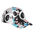 thumbnail image 3 of Balery Panda Cute Pink Hearts Baseball Cap For Women Men,Adjustable Size For Running Workouts And Outdoor Activities All Seasons, 3 of 9