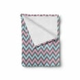 thumbnail image 2 of Grey Chevron Soft Flannel Fleece Throw Blanket, Pastel Sharp Shapes Abstract Herringbone Inspired Geometric, Cozy Plush for Indoor and Outdoor Use, 70" x 90", Azure Blue Baby Pink, by Ambesonne, 2 of 6