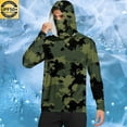 thumbnail image 2 of Hoodies for Men Camouflage UPF 50+ Sun Protection Hoodie Long Sleeve Fishing Hiking Shirt with Face Mask L, 2 of 7
