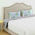thumbnail image 3 of Yayeee Pillowcase Standard Size Set of 2 Satin Wrinkle Resistant Pillow Case, Blue Floral, 3 of 8