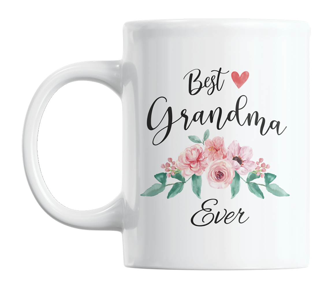 Best Grandma Ever, Cute Floral Mother's Day Coffee & Tea Gift Mug Cup