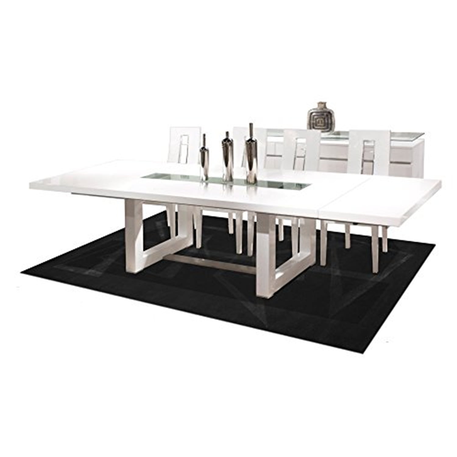 White lacquer sale extendable dining table