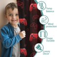 thumbnail image 3 of Blackout Kids Curtains,Red Controllers Games Icons Black Pattern Childrens Insulated Curtains Set Of 2,Bedroom Essentials,Toddler Room Decor 42"x84", 3 of 5