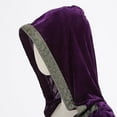 thumbnail image 4 of Womens Renaissance Dress Plus Size Retro Hooded Medieval Party Festival Outfit Trumpet Long Sleeve Maxi Dress (XL, Purple), 4 of 5