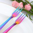 thumbnail image 4 of 12-Piece Oyster Fork Set, Stainless Steel Cake Forks Service for 12 Silverware Flatware Utensils-5.9 Inches, Rainbow Color, 4 of 6