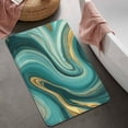 thumbnail image 2 of Teal Marble Gold Wave Pattern Bathroom Rugs Mat,Non Slip Microfiber Bathroom Rug,Rubber Backing,Soft Bathroom Mats for Bathroom Floor,Tub and Shower,20x32in(50x80cm), 2 of 5