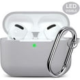 thumbnail image 1 of Airpods Pro Case - Shockproof Silicone Airpods Pro Case Protective Cover [Front-Led Visible] With Carabiner Compatible With Apple Airpods Pro 2019, Light Gray, 1 of 7