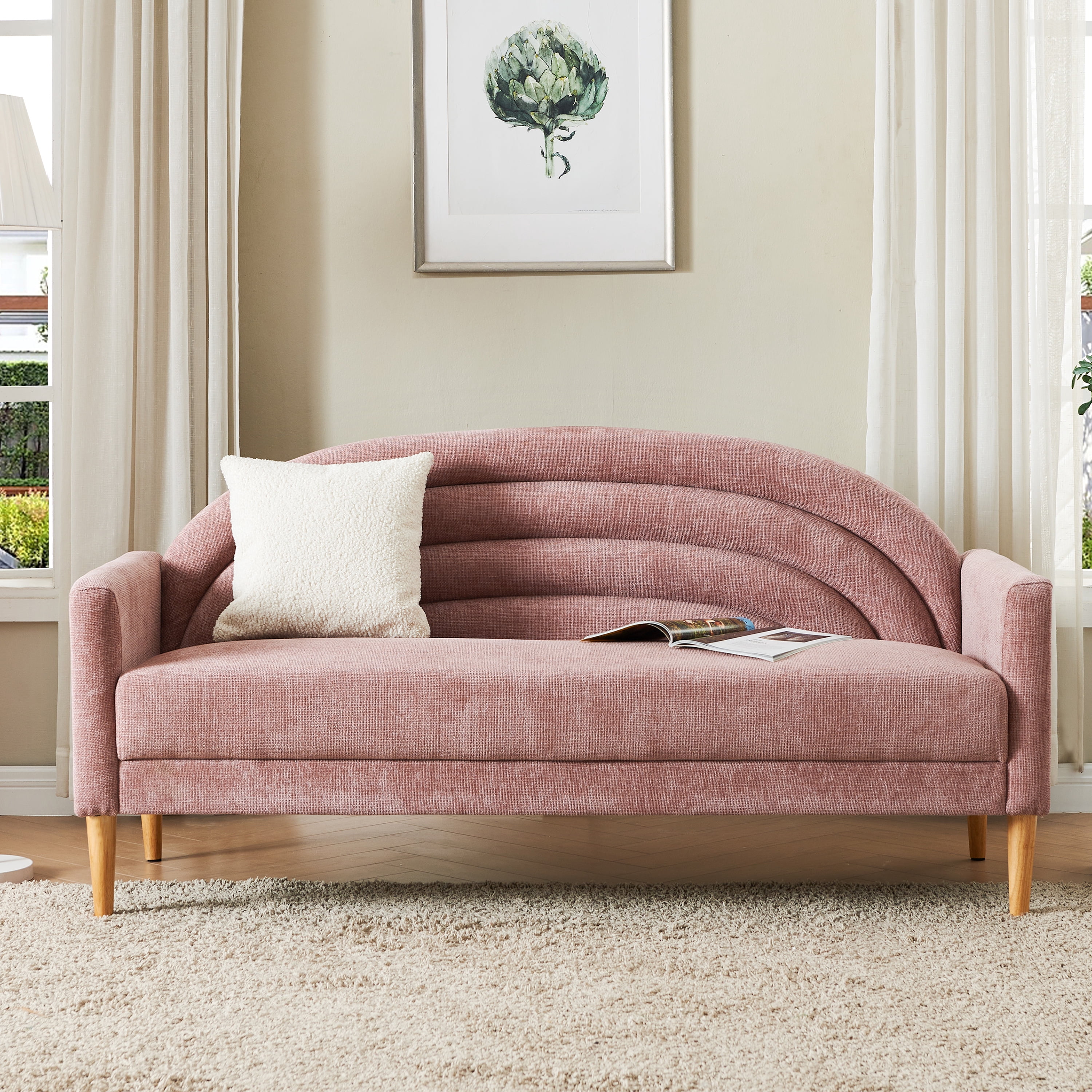 Upholstered Vibrant Rainbow Design, Premium Loveseat, Three-Seater Sofa, and Armchair for Stylish Living Space