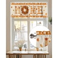 thumbnail image 7 of Fall Thanksgiving HOME Sign Kitchen Valances for Windows Farmhouse Orange Pumpkin Maple Leaf Valance Curtains&nbsp; for Kitchen /Living Room/Bedroom/ Bathroom Decor, 42"x12 " ,Rod Pocket 1 Panel,, 7 of 7