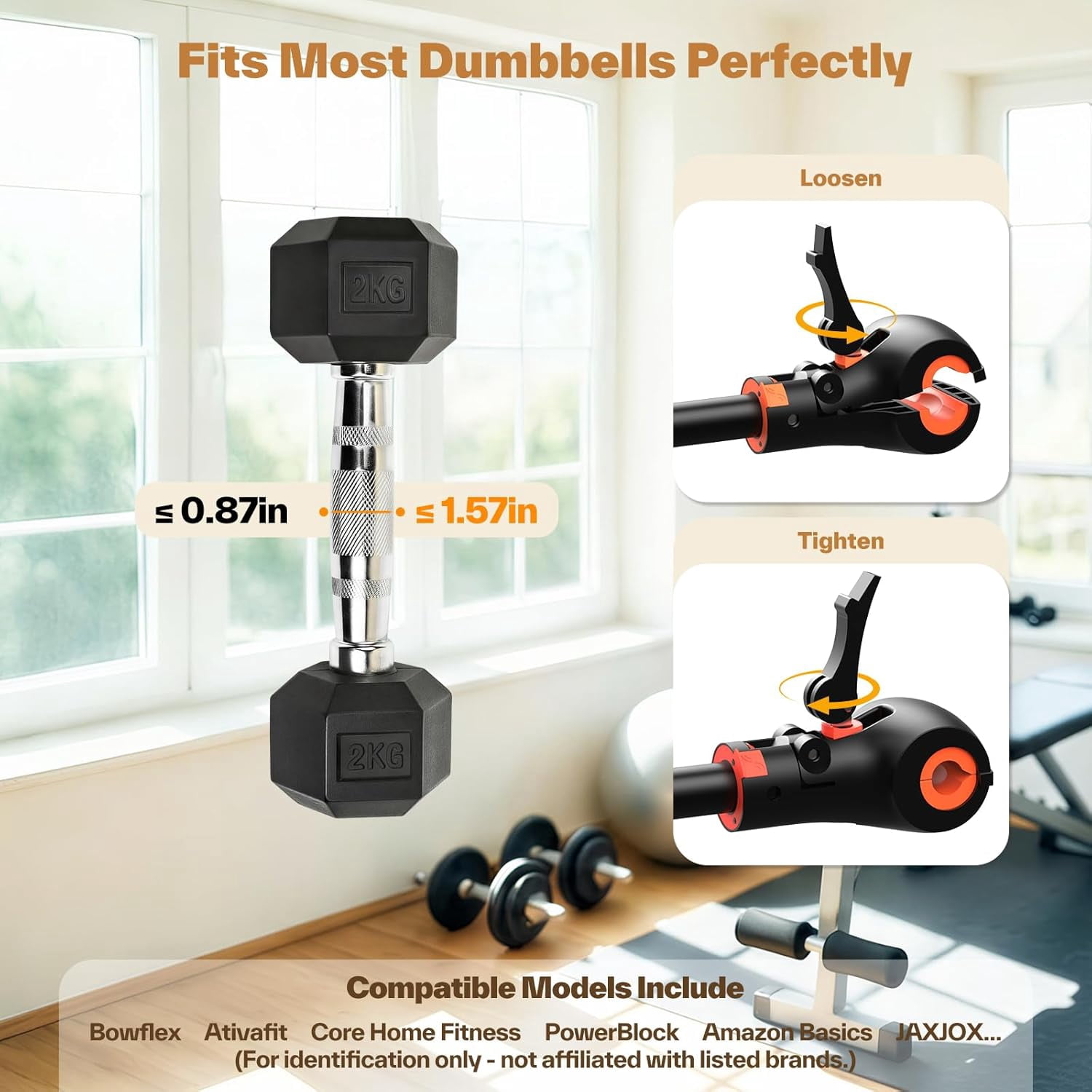 to Barbell Converter Bar — Heavy-Duty, Adjustable Fit, Tool- Setup,  to 200 lb Capacity
