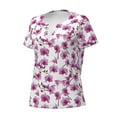 thumbnail image 2 of Naloa Orchids Flowers Print T-Shirts Short Sleeve V Neck Tees for Women Fashion Tops Trendy Lightweight Soft Casual Summer Outfits Clothes, 2 of 5