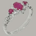 thumbnail image 2 of LBG British Made 10k White Gold Natural Ruby Womens Anniversary Ring - 33 size options - Size 4.75, 2 of 9