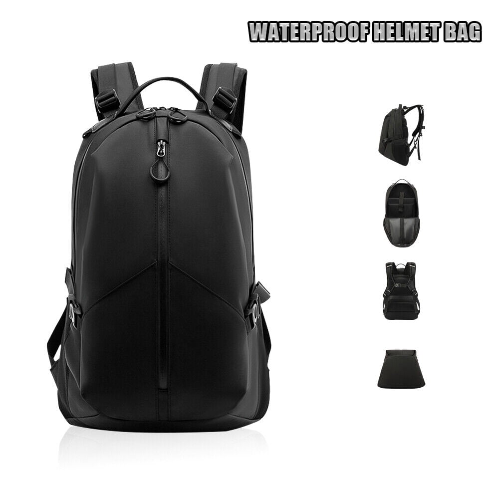 Motorcycle Helmet Backpack Large Capacity Waterproof Helmet Holder Storage Bag with Reflective Stripe for Men