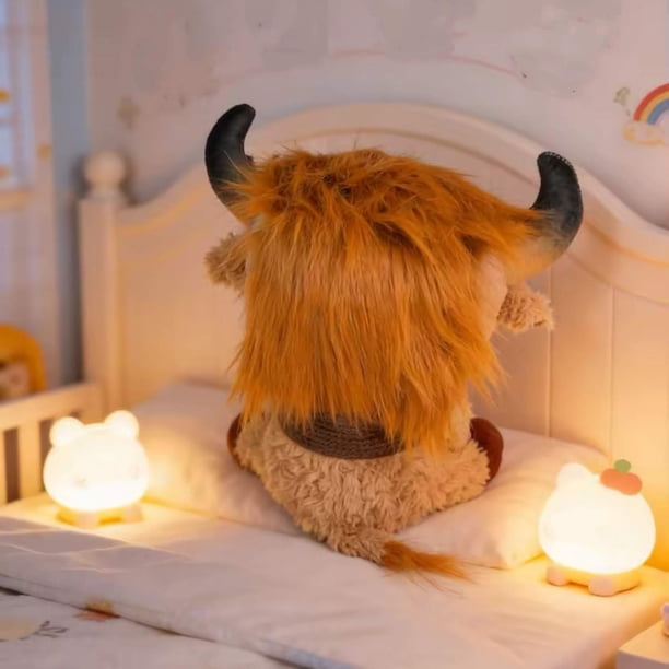 Juguetes, figuras de acción y de juguete, peluches de vaca de las Tierras Altas en poses sentadas, peluche de pelo corto