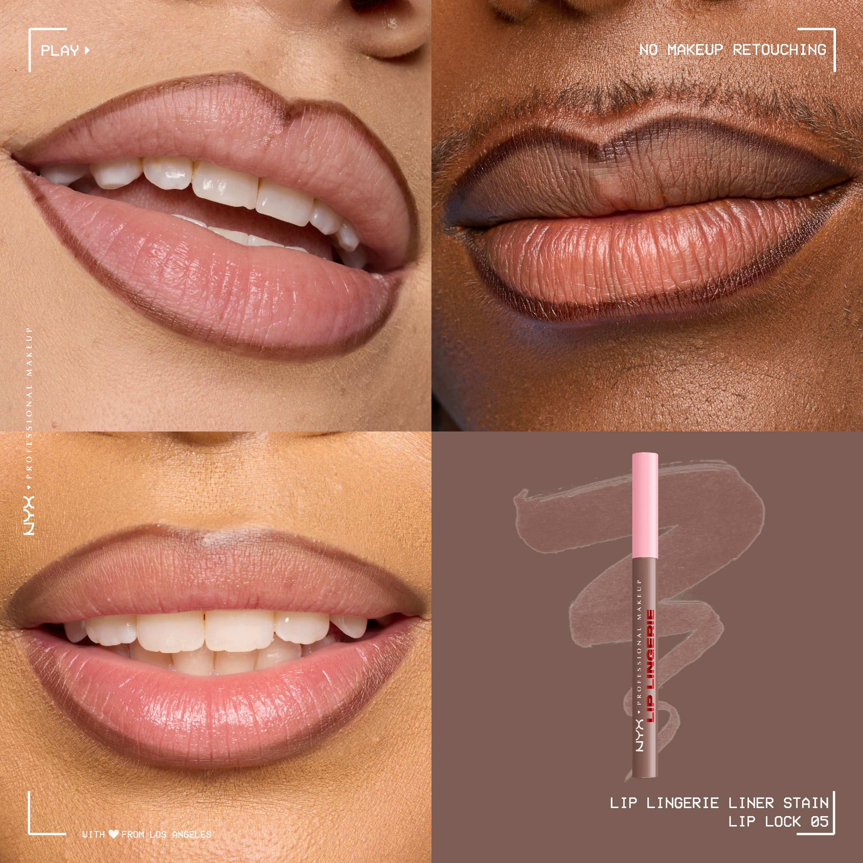 NYX Professional Makeup Lip Lingerie Lip Liner Stain, Waterproof Lip Color, Lip Lock, 0.03 fl oz