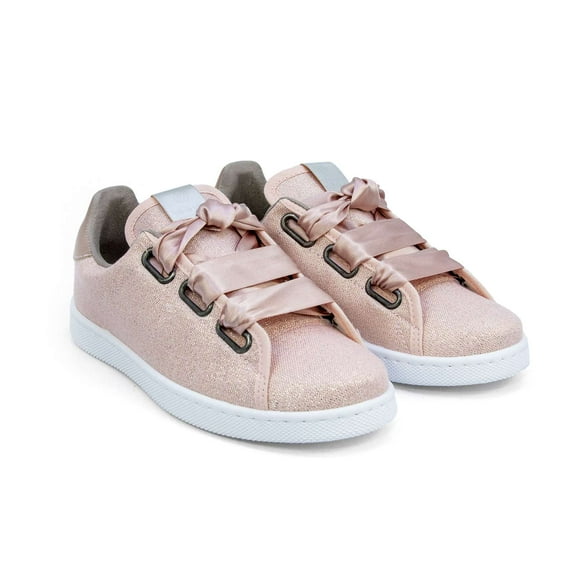 Victoria Women's Ribbon Bow Casual Sneakers, Rose,10 M US