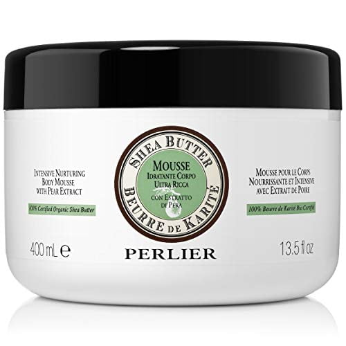 Perlier Intensive Nurturing Shea Butter Body Mousse with Pear, 13.5 fl. oz.