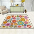 thumbnail image 3 of Coolnut Lightweight Carpet Mats, 5'3" x 4' Area Soft Rugs, Floor Mat Rug Home Decoration for Kids Room Living Room, 63"x 48" Vintage Flowers, 3 of 6
