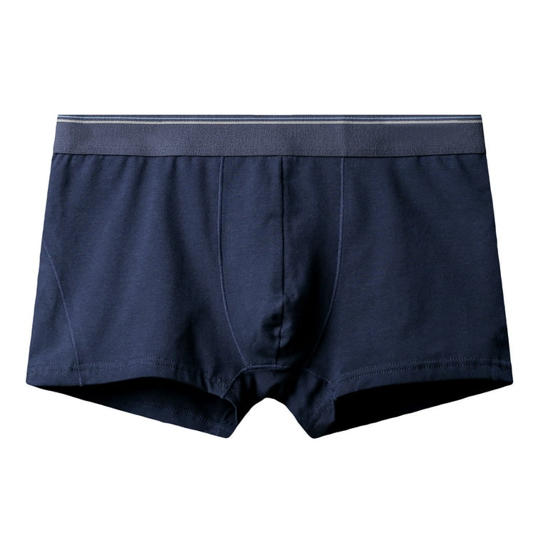 Viadha Mens Underwear Dual Pouch Trunks Support Ball Pouch Bulge Enhancing  Micro Modal Boxer Briefs for Men(Dark Blue,L)