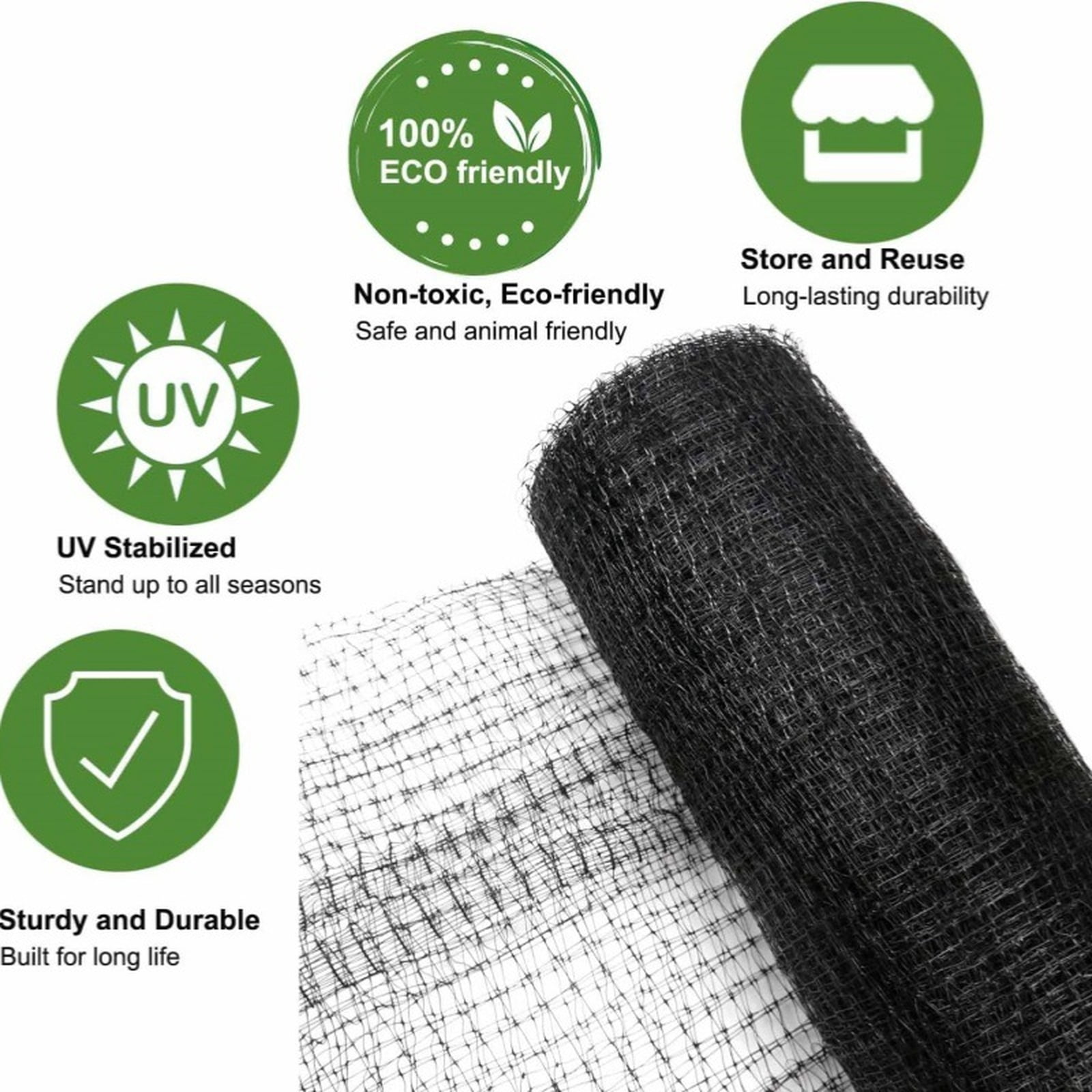 Deer Fence for Garden, 7X100 Ft Netting for Garden Protection, 50 Pc Small Black Zip Ties 10 Pc Ground Stakes, Garden Fencing Animal Barrier