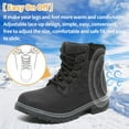 thumbnail image 6 of Yolufagy Winter Hiking Boots Women Waterproof Snow Ankle Booties Work Boots Warm Fur Lined Trekking Shoes Winter Lace up Booties for Women Black, 6 of 6