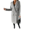 thumbnail image 1 of MAWCLOS Manteaux Classiques Unis pour Femmes, Col à Revers, Gris Clair P, 1 of 3