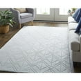 thumbnail image 6 of 8' X 10' White And Silver Striped Hand Woven Area Rug, 6 of 10