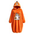 thumbnail image 4 of Ruyelune Gray Halloween Pumpkin Onesie Pajamas Plush Fleece Hooded Funny Cozy Pajamas Jumpsuit Thickened Casual Loungewear Outfits L, 4 of 4