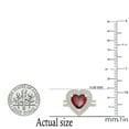 thumbnail image 4 of Dazzlingrock Collection 8mm Heart Garnet & Round White Diamond Double Halo Engagement Ring Set for Women (0.65 ctw, Color I-J, Color I1-I2) in 14K Yellow Gold, Size 5.5, 4 of 5