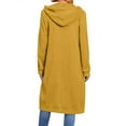 thumbnail image 4 of Resicozy Womens Long Tunic Hoodies Oversized Hooded Zip Up Solid Color Sweatshirts Casual Pullover Hoodies Cute Trendy Sweaters Yellow L, 4 of 6