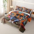 thumbnail image 3 of spefrowx Black Girl Reading Quilt King for Teens, Orange Graffiti Art Wall King Coverlet Set, 3pcs, 3 of 7