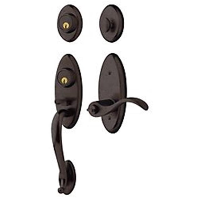 Baldwin 853451502LFD Landon Handleset With Wave Lever, Satin Nickel - 2 Left Hand Full Dummy