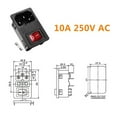 thumbnail image 4 of Premium 3Pin IEC320 C14 Inlet Module Plug Fuse Switch Male Power Socket, 4 of 9