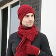 thumbnail image 4 of Dress Choice Men Winter Knit Hat Beanie Long Scarf Touchscreen Gloves Set Skull Cap Neck Warmer Gloves Set with Fleece Lined for Outdoor Sport, 4 of 8