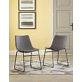 thumbnail image 2 of Signature Design by Ashley Centiar Urban Industrial Faux Leather Bucket Dining Chair, Set of 2, Gray, 2 of 6