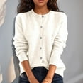 thumbnail image 6 of Womens Cropped Knit Cardigan Long Sleeve Button Up Top Breathable Fabric Sweater Jackets For Spring Fall Winter Outfits, 6 of 9