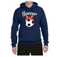 thumbnail image 2 of Wild Bobby, Cute Soccer Mom Ribbon Soccer Ball Gift Sports, Mother's Day, Unisex Graphic Hoodie Sweatshirt, Navy, X-Large, 2 of 3
