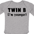 thumbnail image 4 of Inktastic Twin B (i'm Younger) Boys or Girls Long Sleeve Baby Bodysuit, 4 of 5