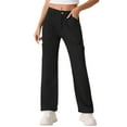 thumbnail image 1 of Pantalones Cargo INSPIRE CHIC para mujer, de cintura alta, estilo Y2K, pantalones casuales con bolsillos, negros, talla XS, 1 of 1