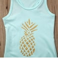 thumbnail image 4 of Gupgi Robe Princesse à Franges Imprimé Fruit Ananas Sans Manches Col Ras du Cou Jupe, 4 of 5