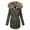 Army Green, variant on Collar Winter Warm Coats for Women, Ladies Zipper Long-sleeved Slim Cotton Coat Hooded Coat, Gifts for Women Army Green M