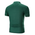 thumbnail image 4 of JIANJIA Polo Shirts For Men Summer Solid Color Stank V Neck Short Sleeve Casual Pullover Tops Outwear,Green,M, 4 of 7