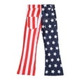 thumbnail image 5 of Fesfesfes Independence Day Pants for Women Mid Waist Denim Frayed Pants Casual Flag Print Jeans Denim Trousers, 5 of 8