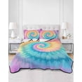 thumbnail image 3 of Colorful Tie Dye Full Size Down Alternative Comforter, Lightweight Comforter Quilt Bedding Set with Pillow Shams Rainbow Ombre Abstract Pattern Art All Seasons Bed Comforter Duvet Insert 78"x90", 3 of 7