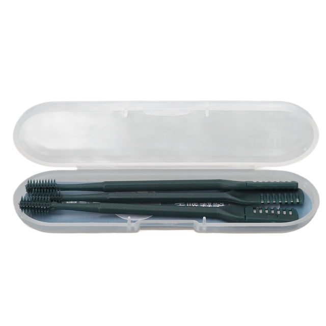 Recortador de vello nasal manual de 3 piezas, doble cabezal, limpieza de fosas nasales, cuchilla de seguridad con protección para vello nasal, color verde oscuro